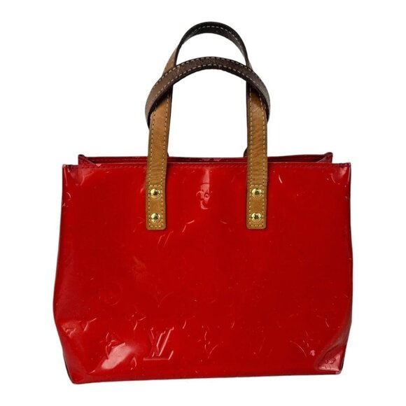 LOUIS VUITTON Reade PM Red Vernis Leather Tote Hand Bag Purse **READ** - Picture 2 of 16